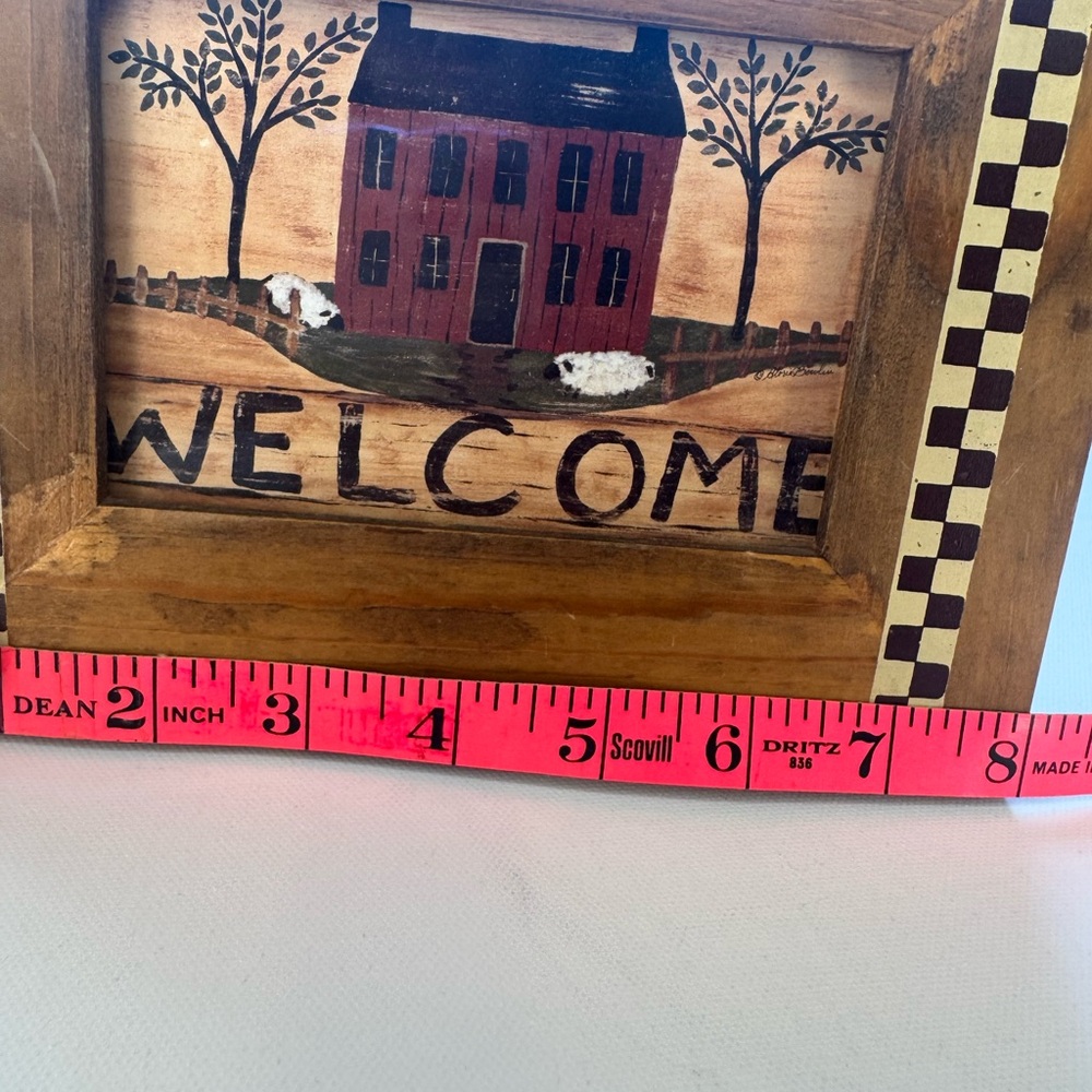 Vintage Rustic Welcome Sign with Sheep Design - Picture 2 of 4